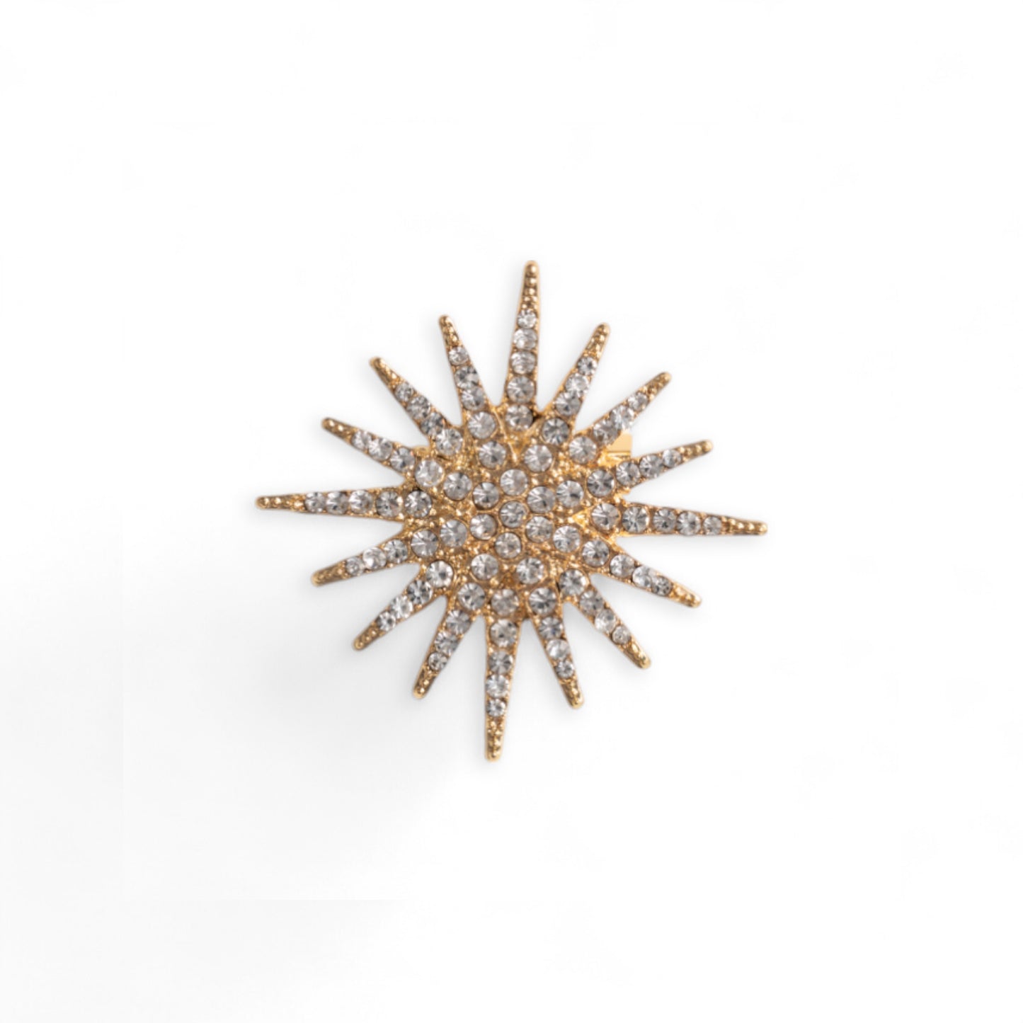 Spilla in metallo a forma di fiocco di neve con strass crystal