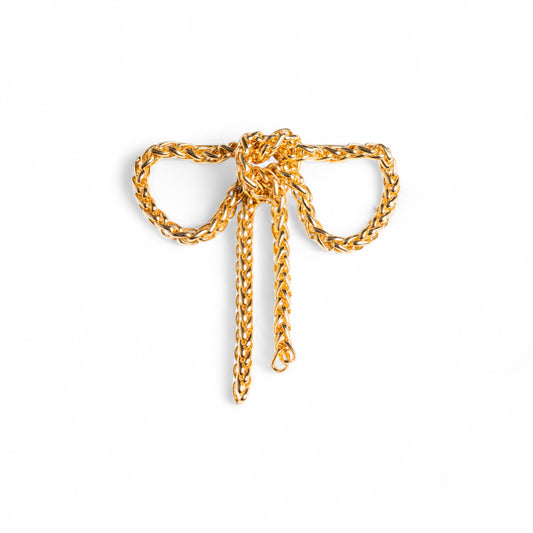 Spilla in bronzo con design fiocco a catena