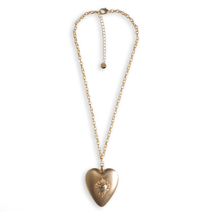 Collana a catena con pendente in metallo con design cuore