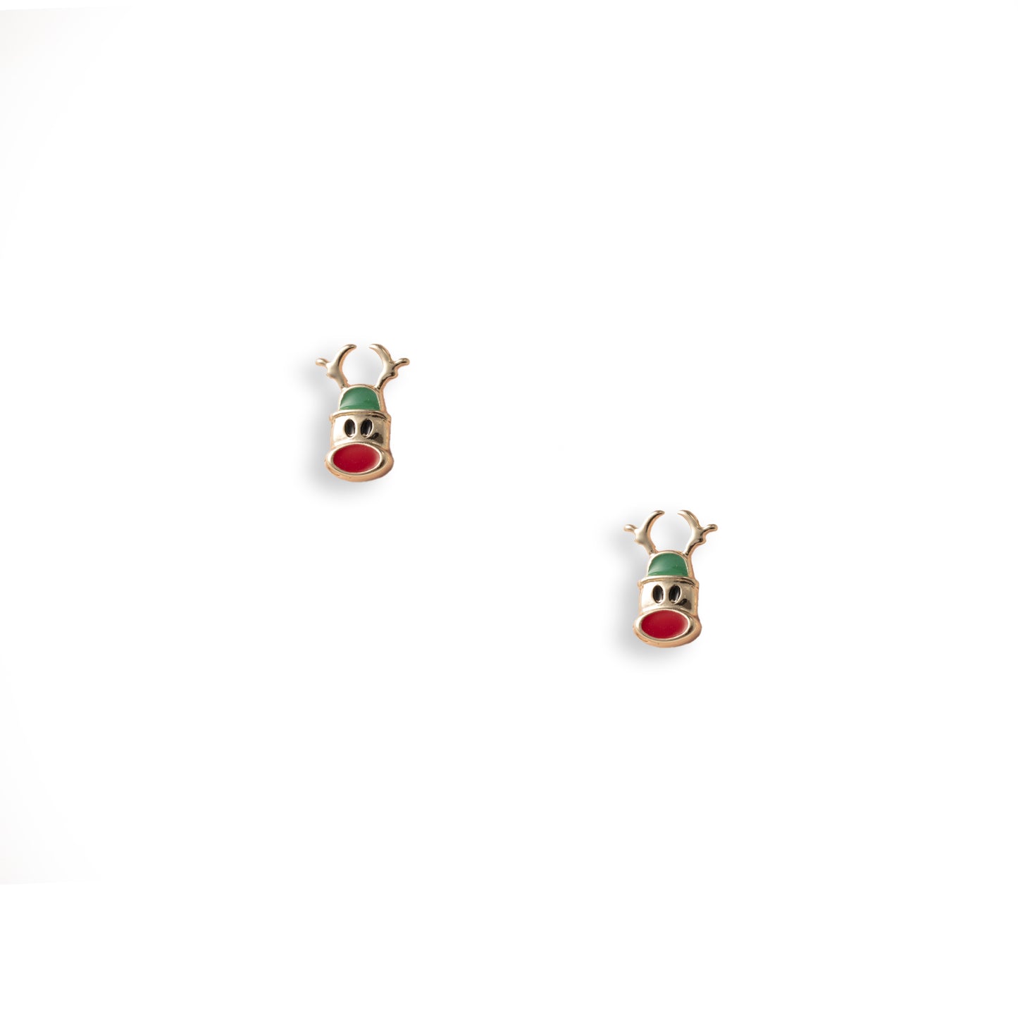 Orecchini piccoli in metallo a forma di renna in acrilico