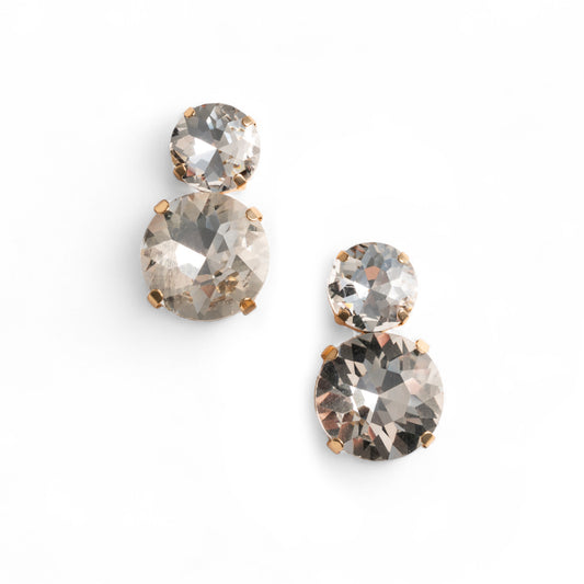 Orecchini pendenti in metallo dal design circolare con pietre in vetro crystal