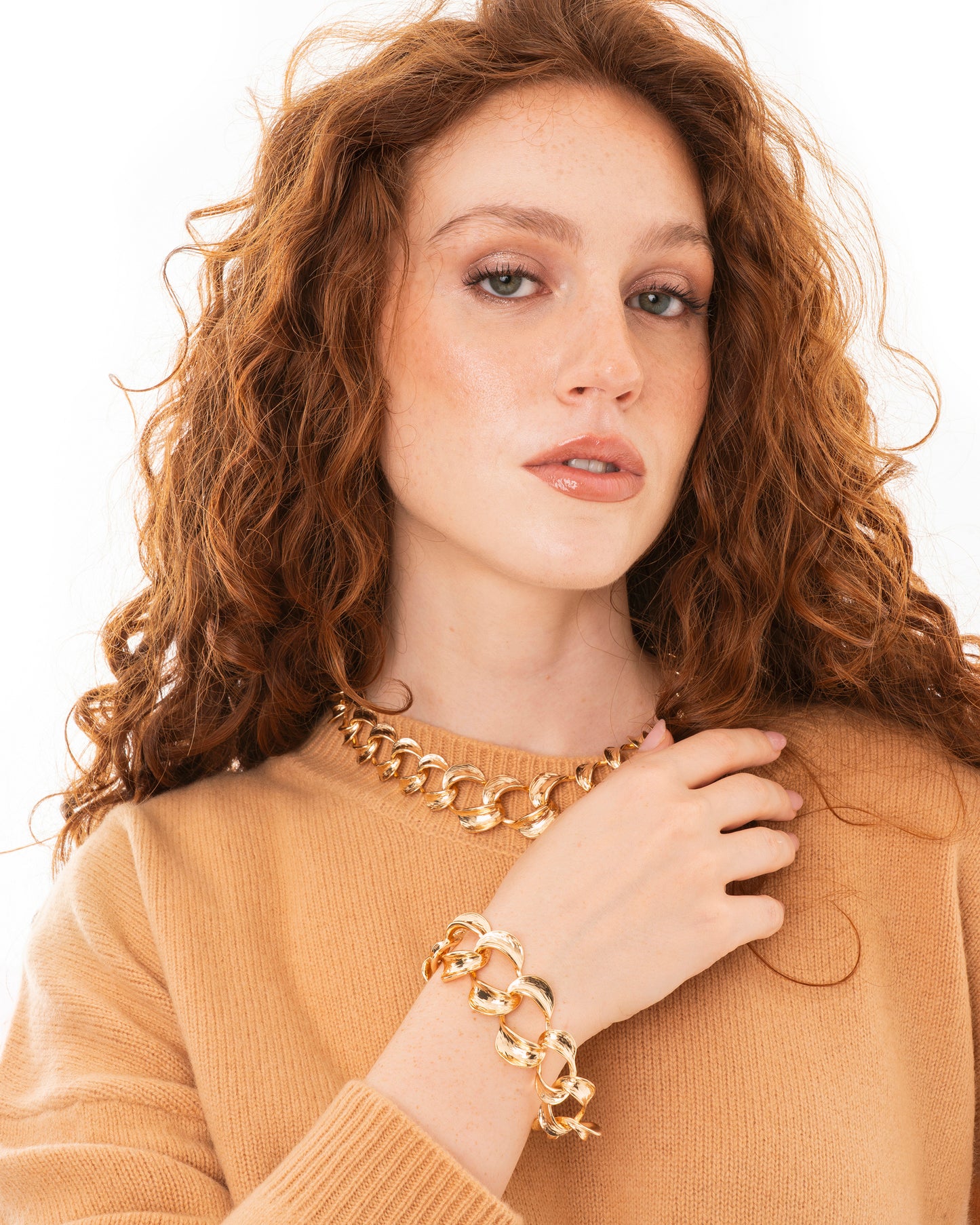 Bracciale in metallo con catena ovale