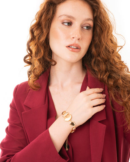Bracciale in metallo dal design astratto