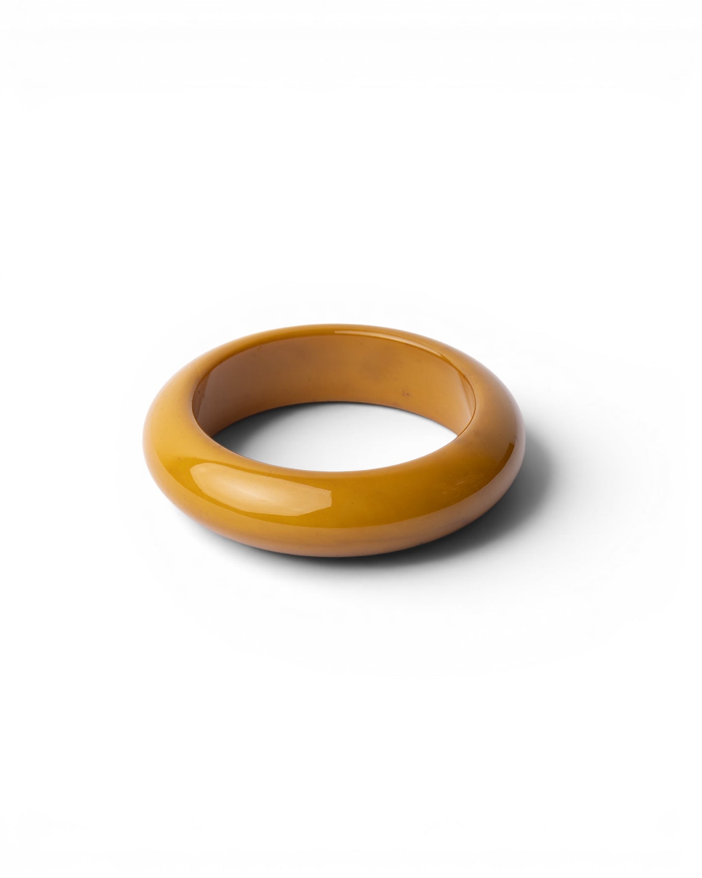 Bracciale rigido bangle in resina lucida senape