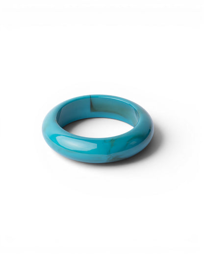 Bracciale rigido bangle in resina lucida turchese