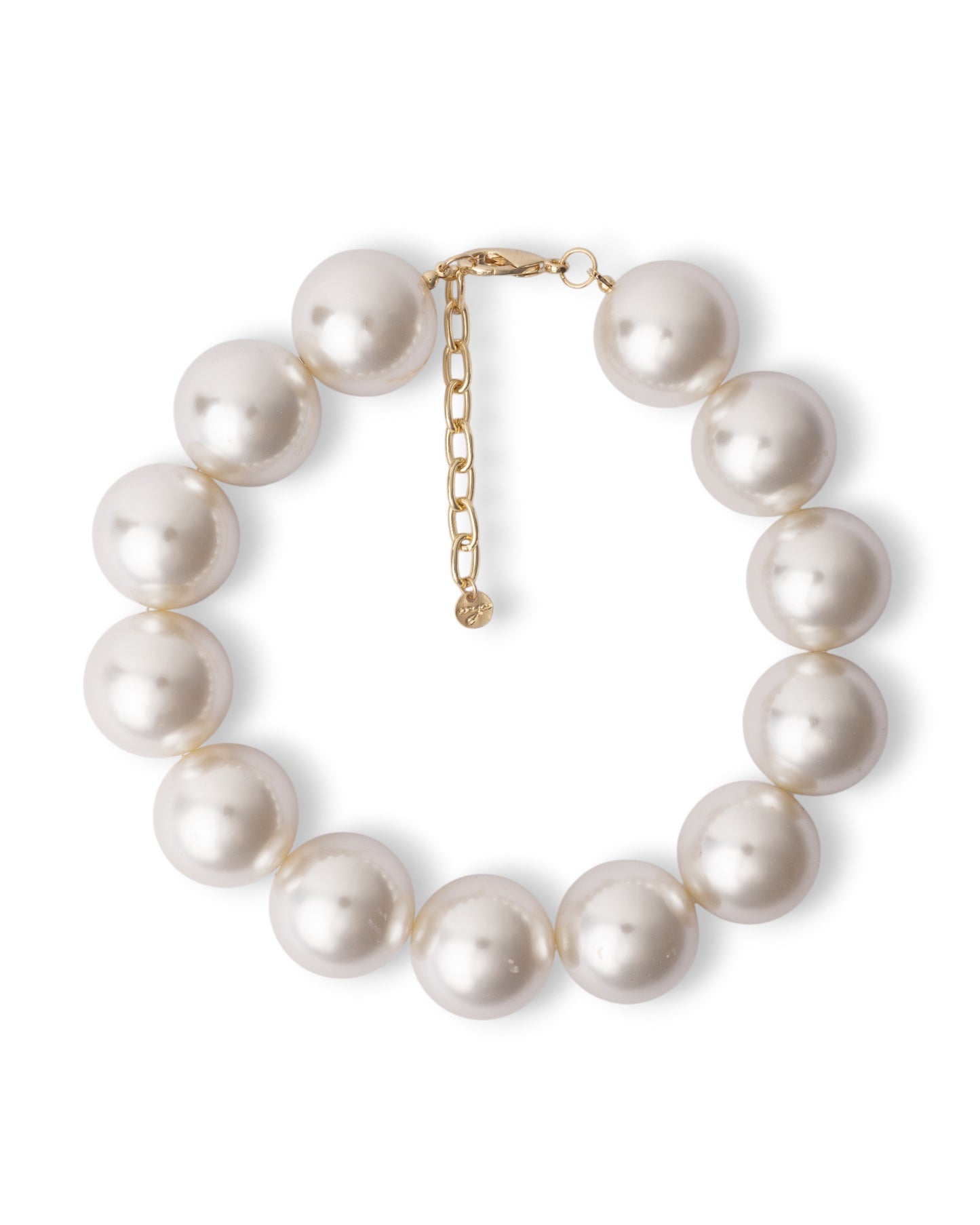 Collana girocollo con perle in vetro maxi 25 mm