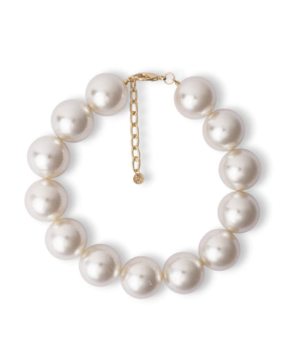 Collana girocollo con perle in vetro maxi 25 mm