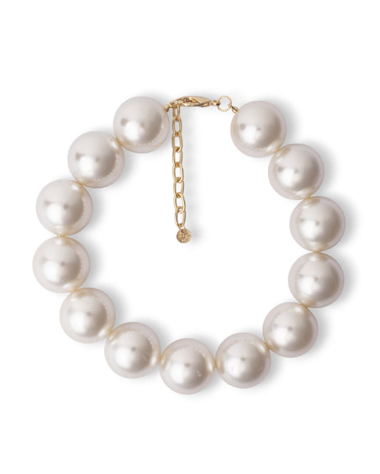 Collana girocollo con perle in vetro maxi 25 mm