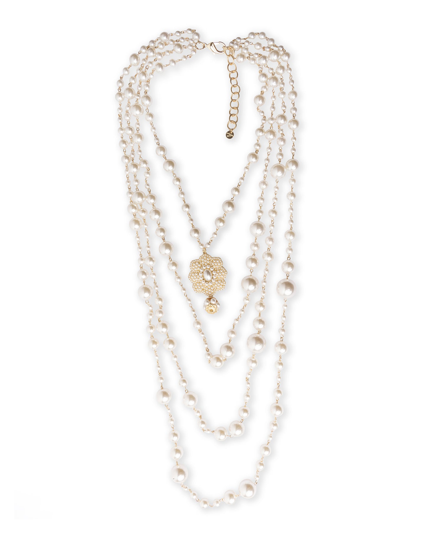 Collana multi filo con perle micro in vetro