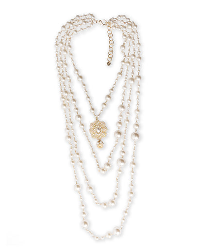 Collana multi filo con perle micro in vetro