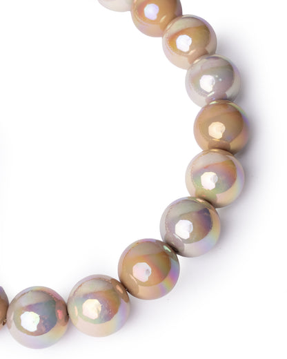 Collana girocollo con pietre in vetro multicolore