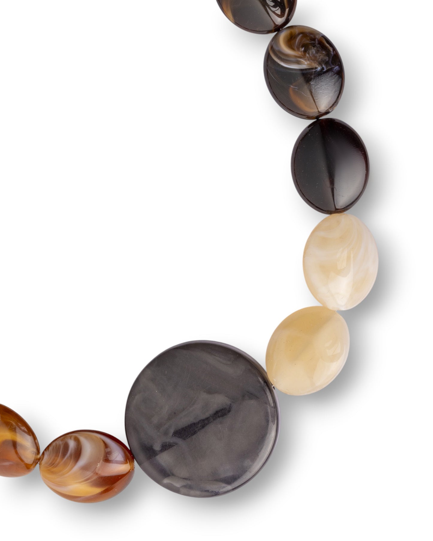 Collana girocollo in acrilico con pietre marrone e topazio
