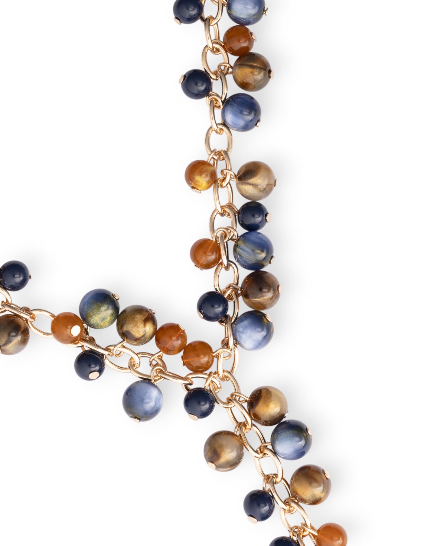 Collana girocollo a catena con sfere pendenti in acrilico multicolore