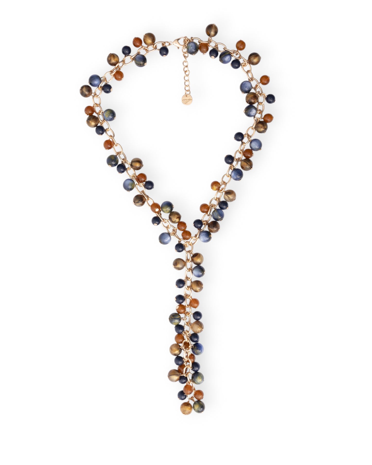 Collana girocollo a catena con sfere pendenti in acrilico multicolore