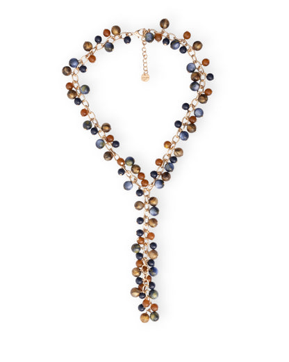 Collana girocollo a catena con sfere pendenti in acrilico multicolore