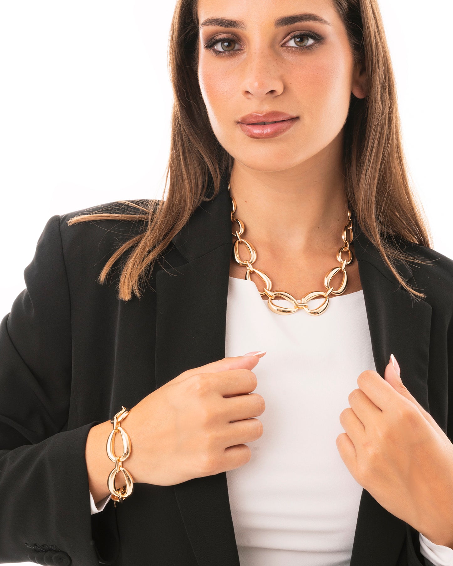 Collana girocollo con design a goccia in metallo