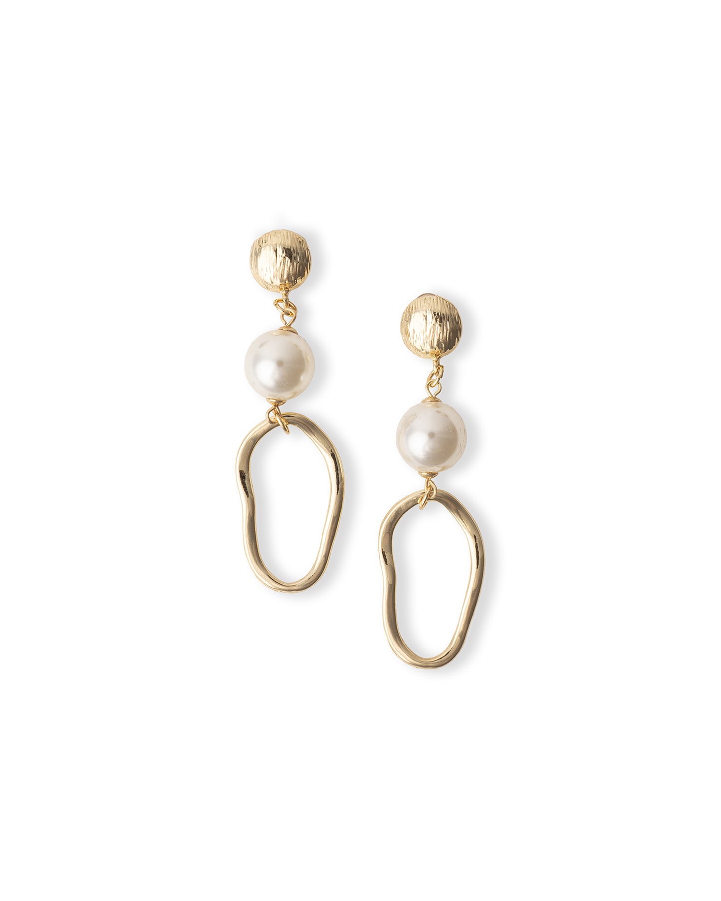 Orecchini in metallo pendenti con perla in vetro