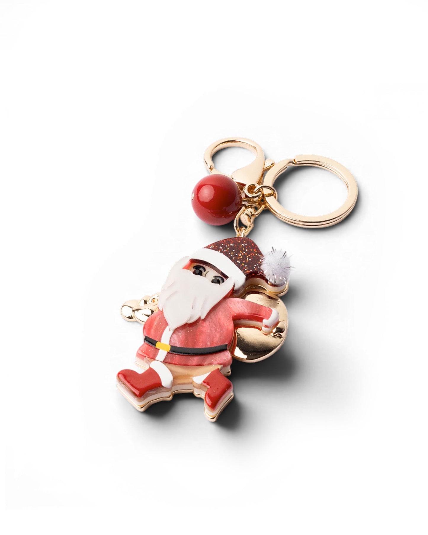 Portachiavi in acrilico a forma di babbo natale