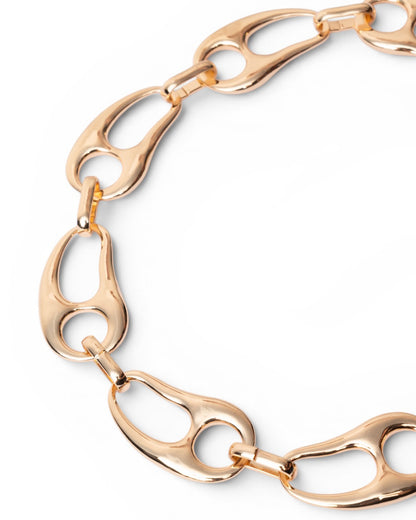 Collana girocollo in metallo lucido con maglia ad ancora