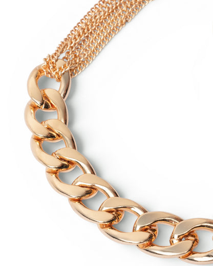 Collana girocollo in metallo multi catena con maglia oversize
