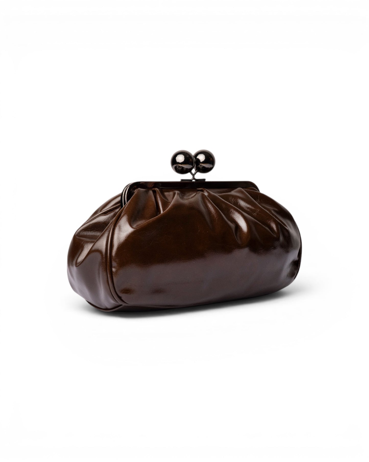 Pochette bon bon morbida marrone lucida