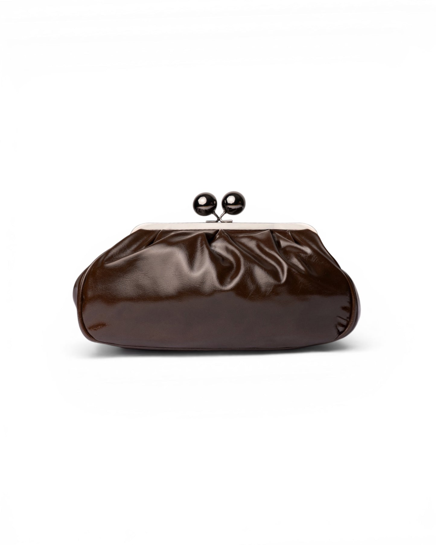Pochette bon bon morbida marrone lucida