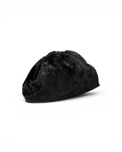 Clutch morbida effetto suede nera