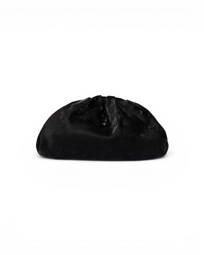 Clutch morbida effetto suede nera