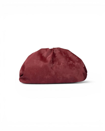Clutch morbida effetto suede rossa