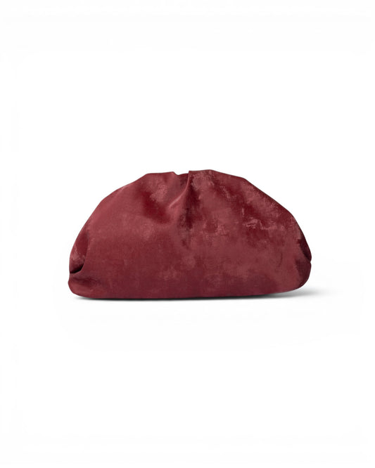 Clutch morbida effetto suede rossa