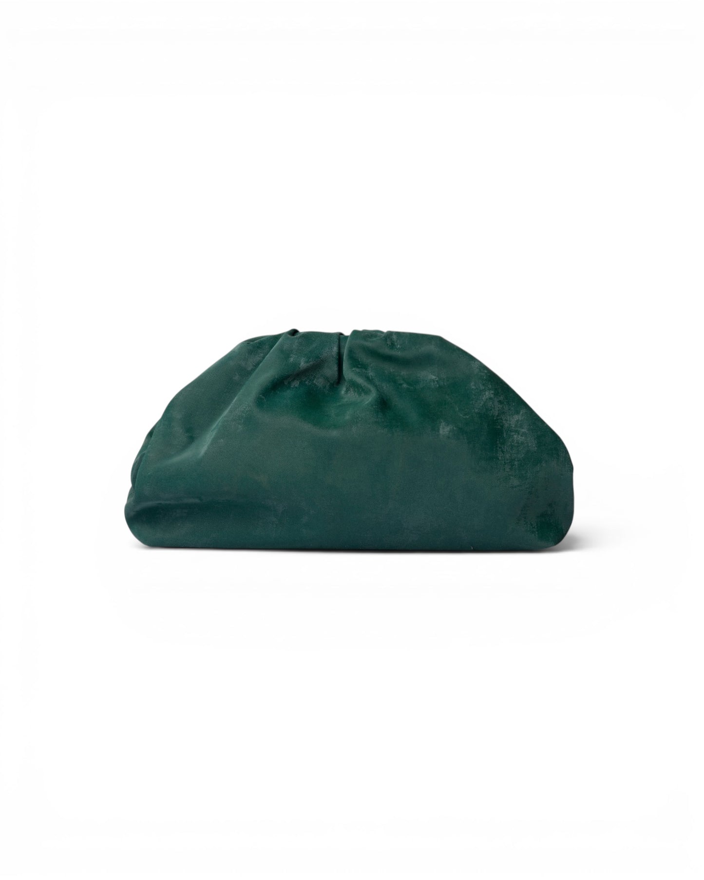 Clutch morbida effetto suede verde scuro
