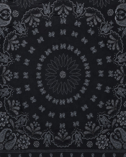 Sciarpa in cotone dalla texture mandala tono nero