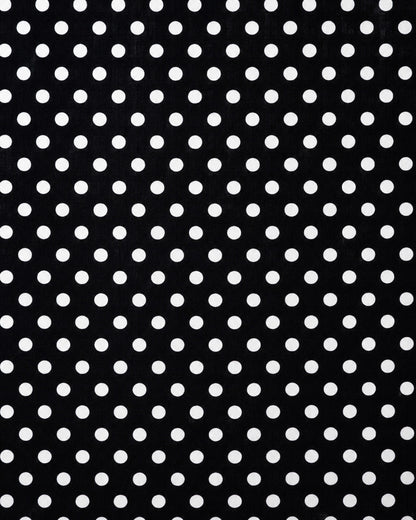 Sciarpa in cotone con texture a pois nera e bianca