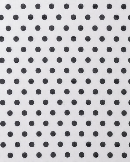 Sciarpa in cotone con texture a pois bianca e nera