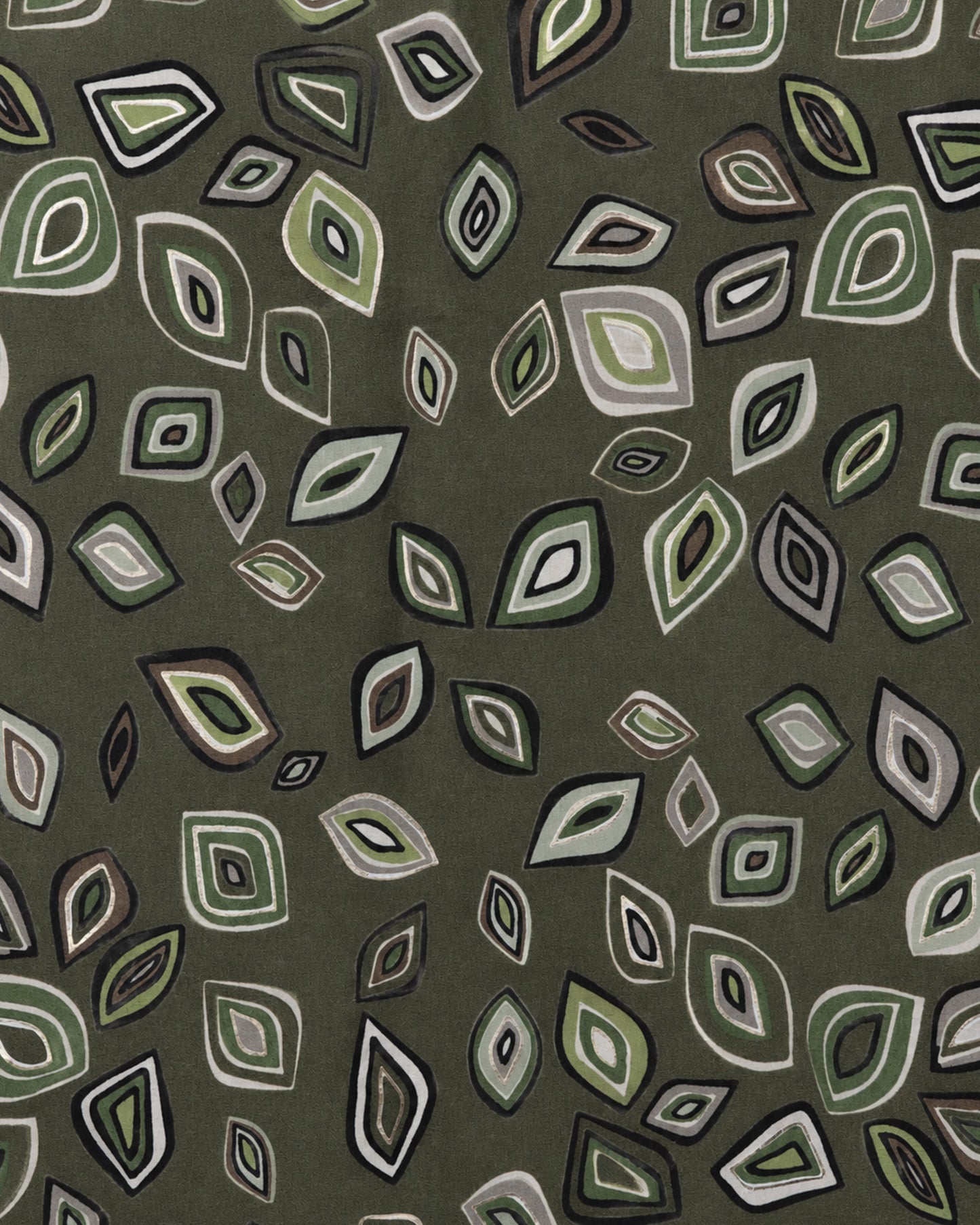 Sciarpa in cotone verde con stampa geometrica