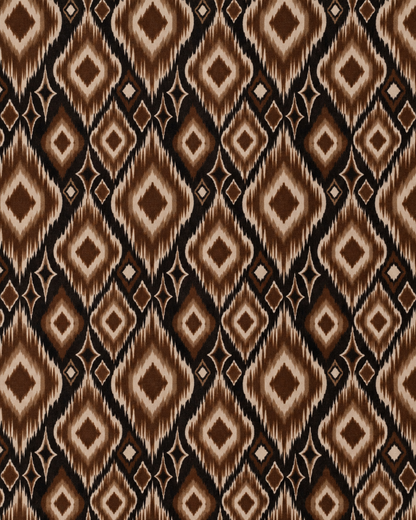 Sciarpa in cotone con stampa geometrica tono marrone