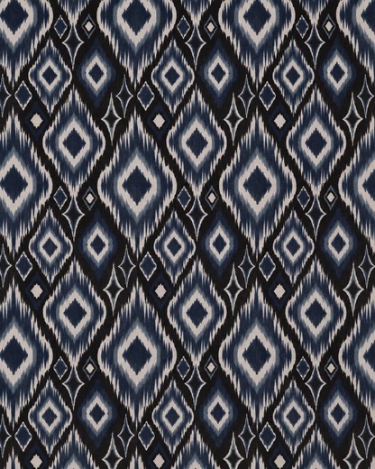Sciarpa in cotone con stampa geometrica tono blu