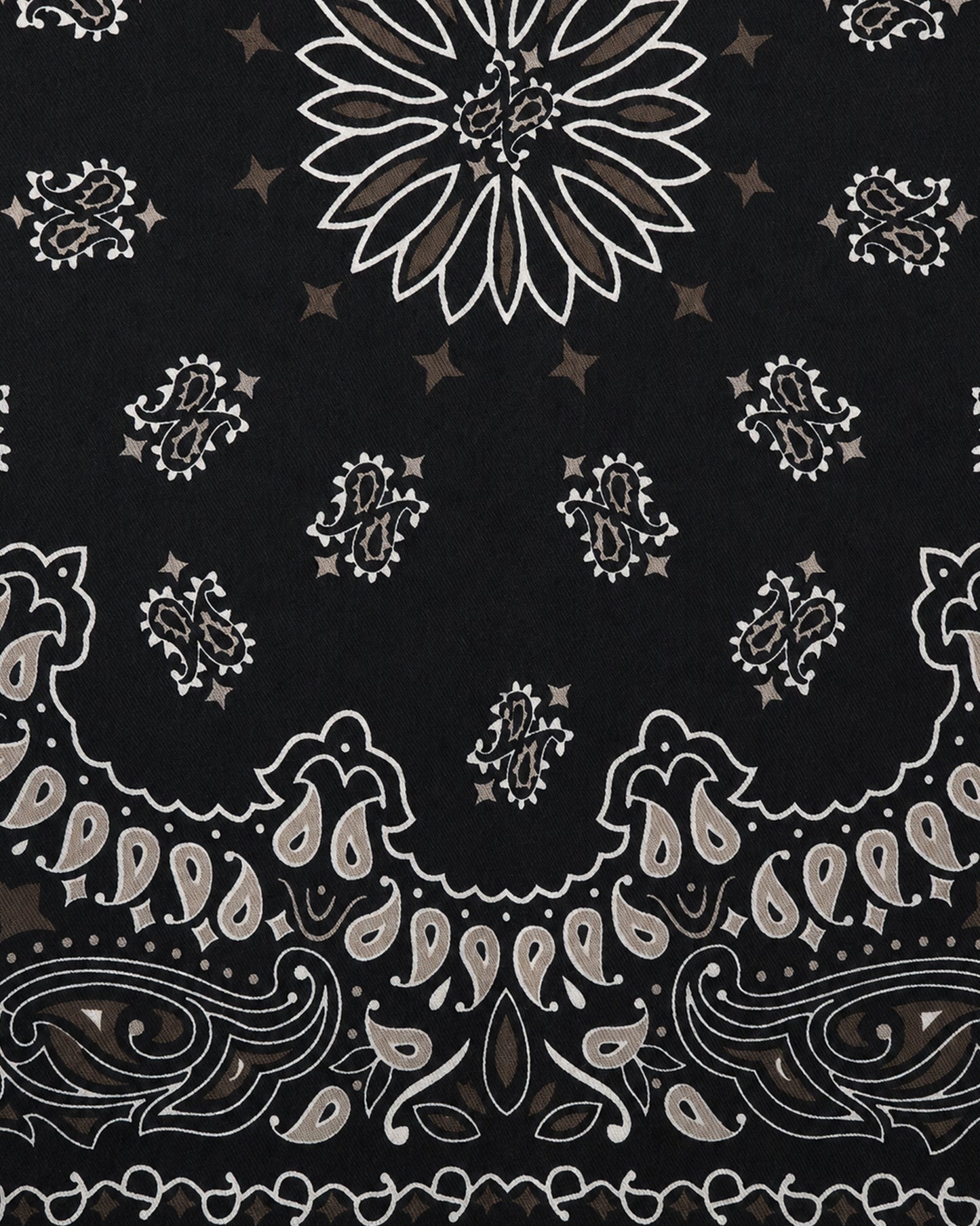 Sciarpa morbida nera con stampa bandana rock