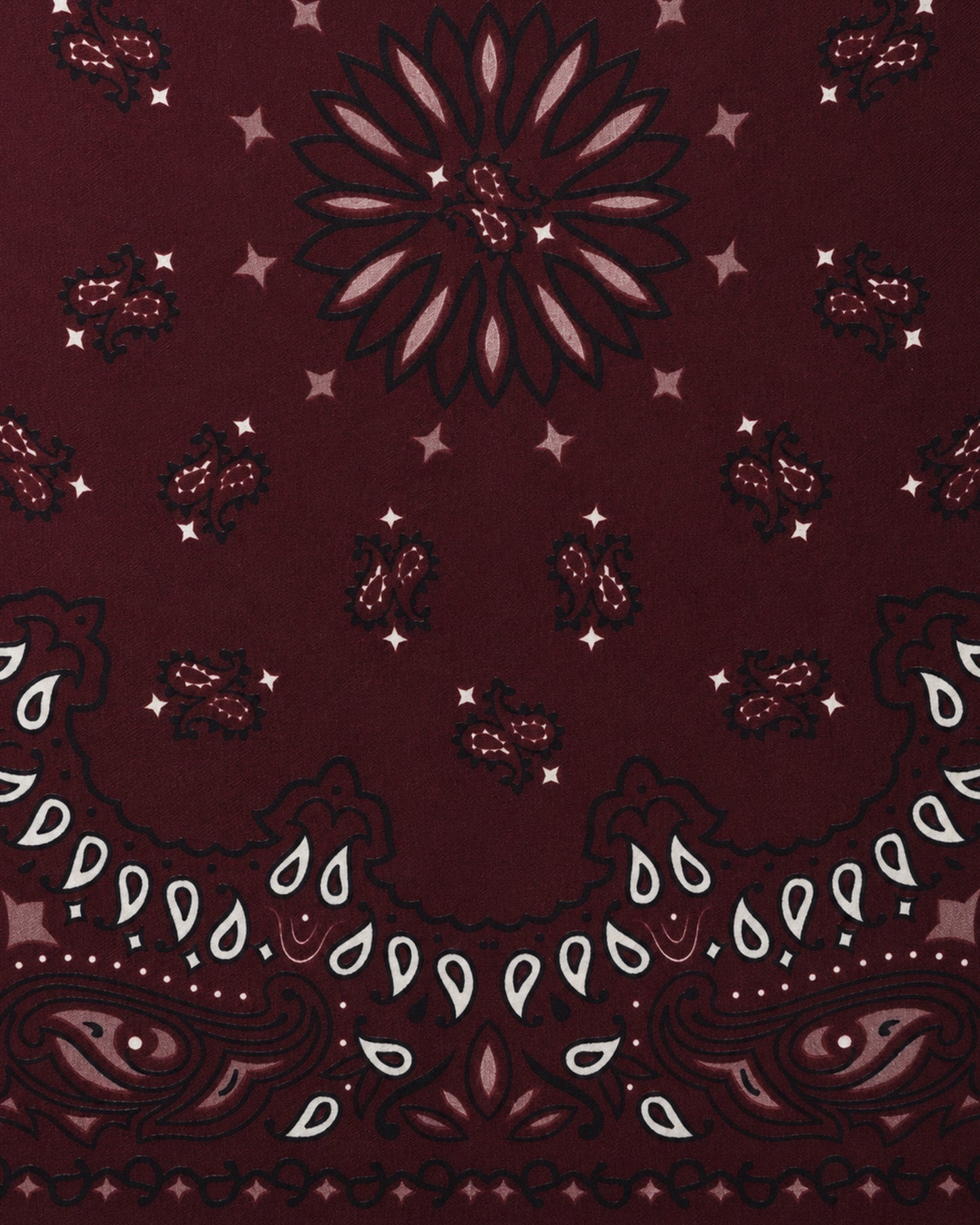 Sciarpa morbida bordeaux con stampa bandana rock