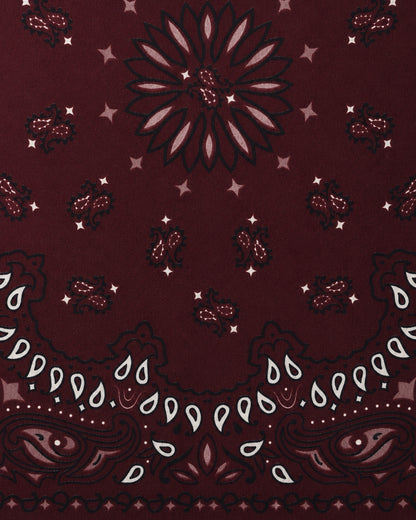 Sciarpa morbida bordeaux con stampa bandana rock