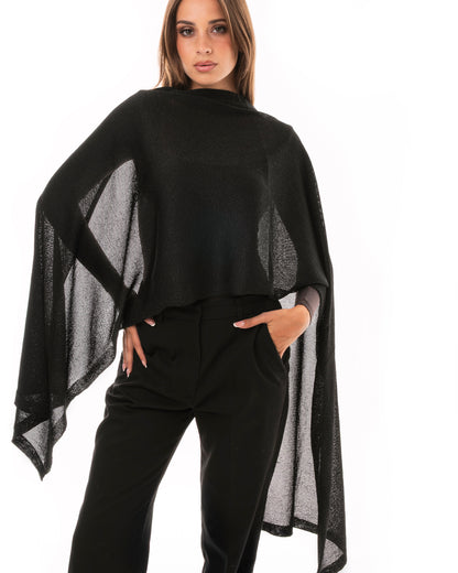 Sciarpa morbida in lurex nera