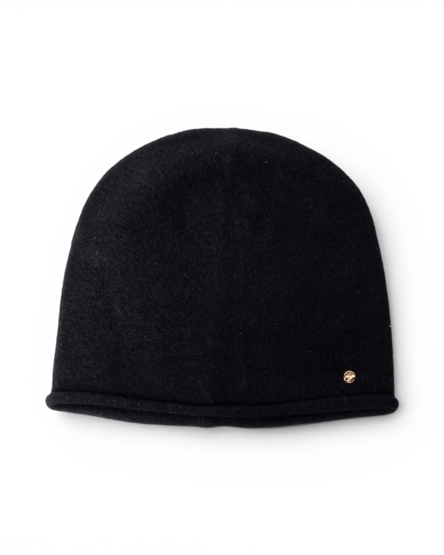 Cappello a cuffia morbido a tinta unita nero