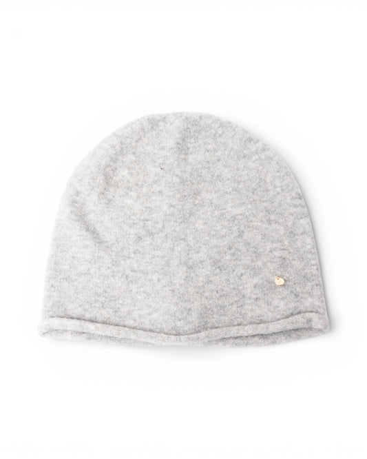 Cappello a cuffia morbido a tinta unita grigio chiaro
