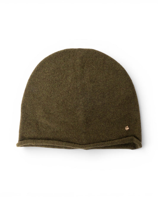 Cappello a cuffia morbido a tinta unita verde militare