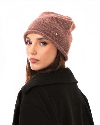 Cappello a cuffia basic cipria rosata
