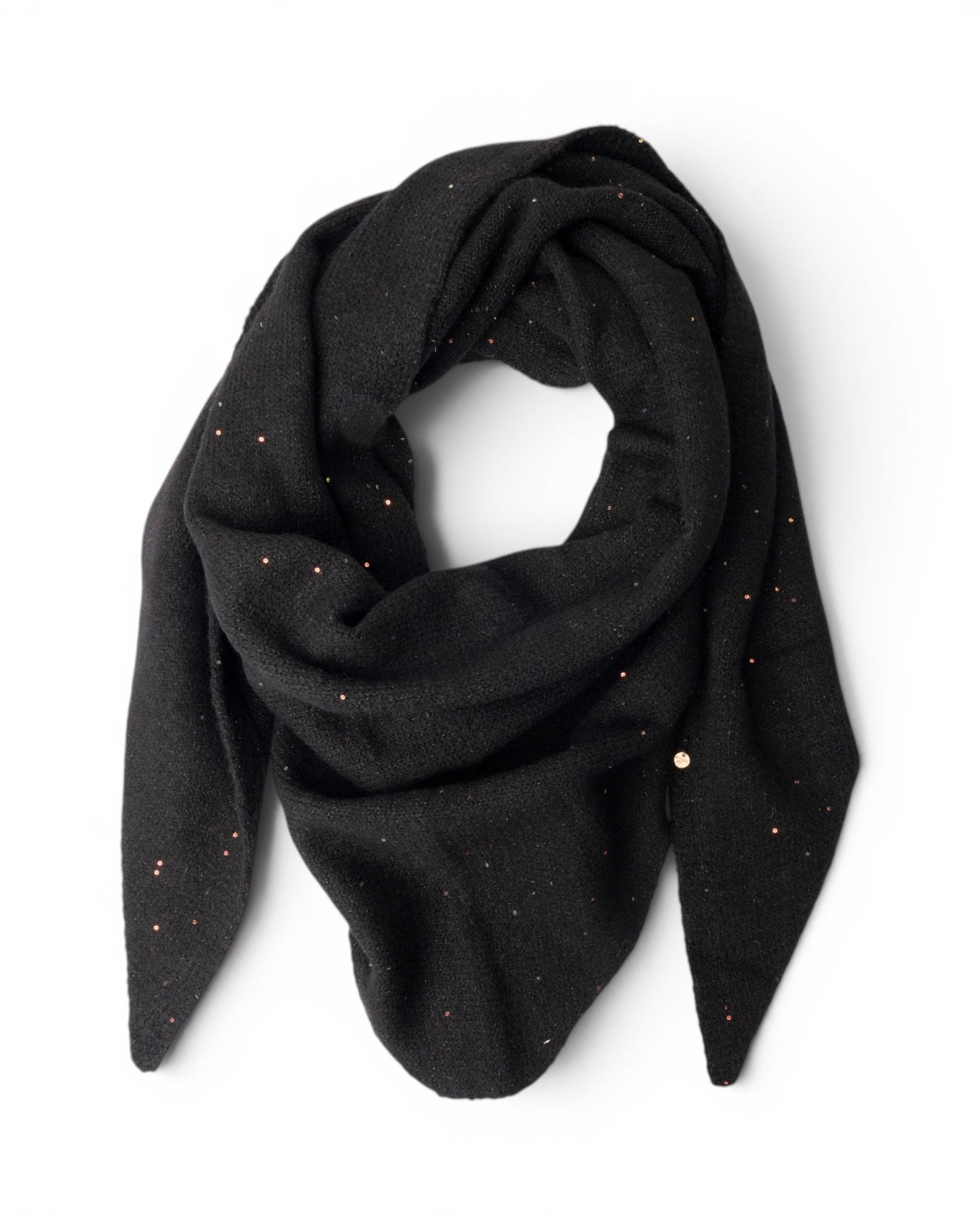 Foulard triangolare nero con brillantini