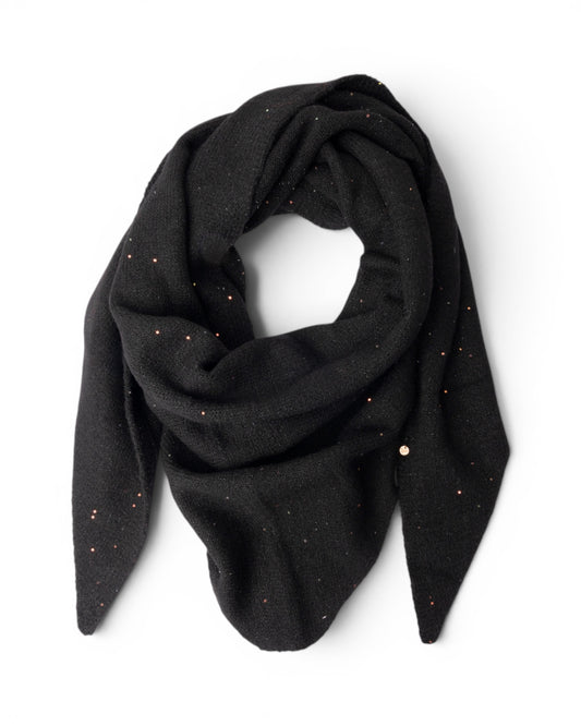 Foulard triangolare nero con brillantini