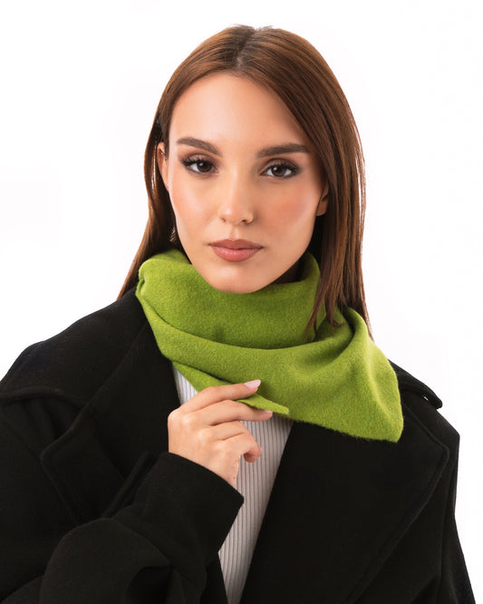 Foulard triangolare a tinta unita verde lime
