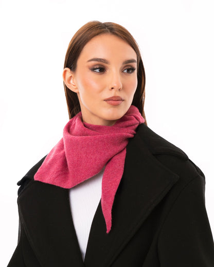 Foulard triangolare a tinta unita fucsia