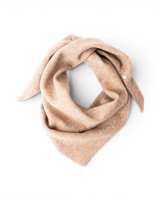 Foulard triangolare a tinta unita beige